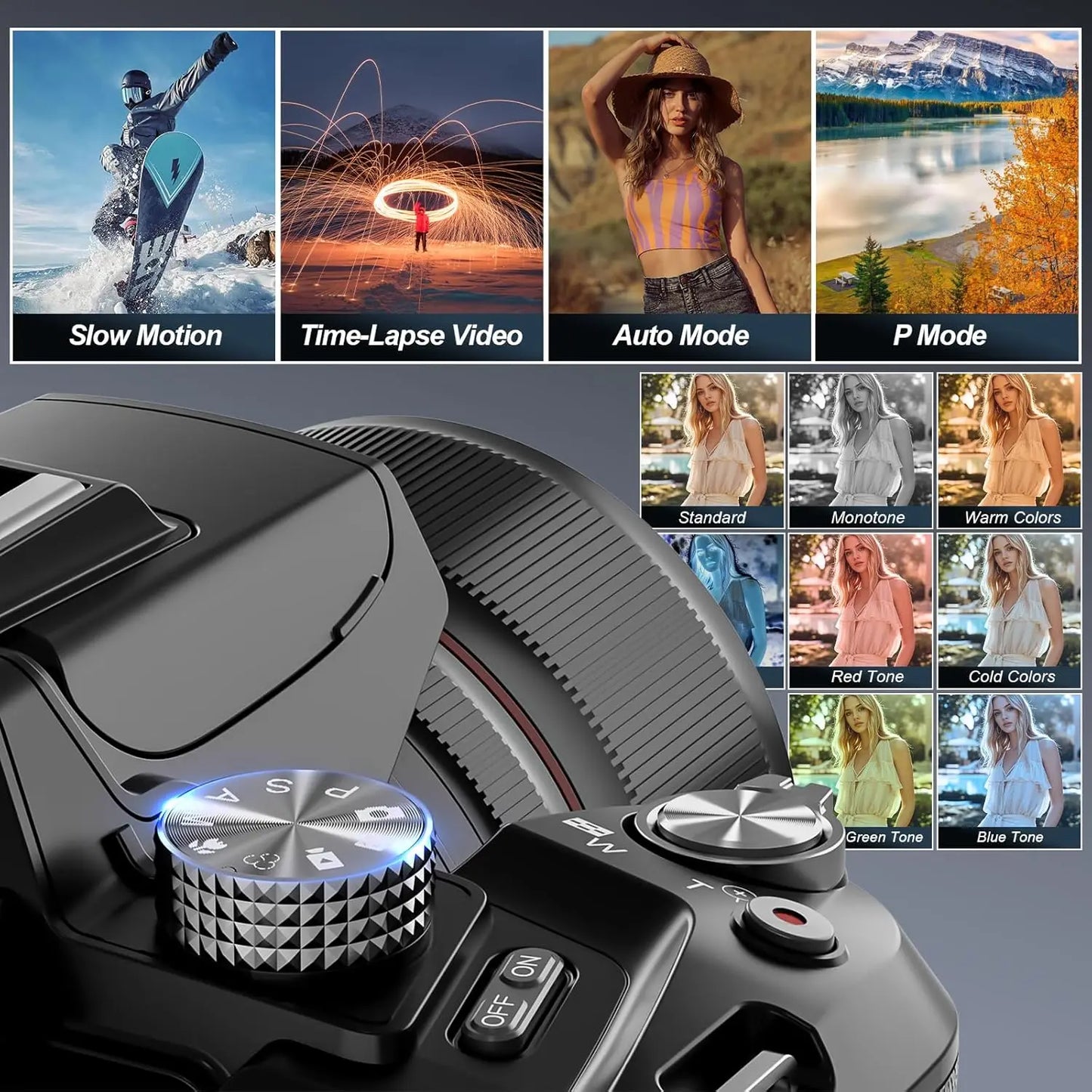 NBD 5K Digital Camera With 16x Optical Zoom WiFi App Control 180 Flip Screen