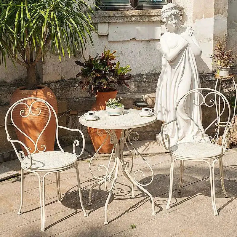 European Minimalist Iron Patio Furniture Outdoor Table And Chair Set