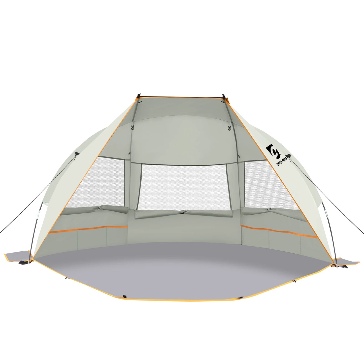 Beach Tent 3 Person UPF 50 Plus Waterproof PE Floor with 3 Mesh Roll Up Windows