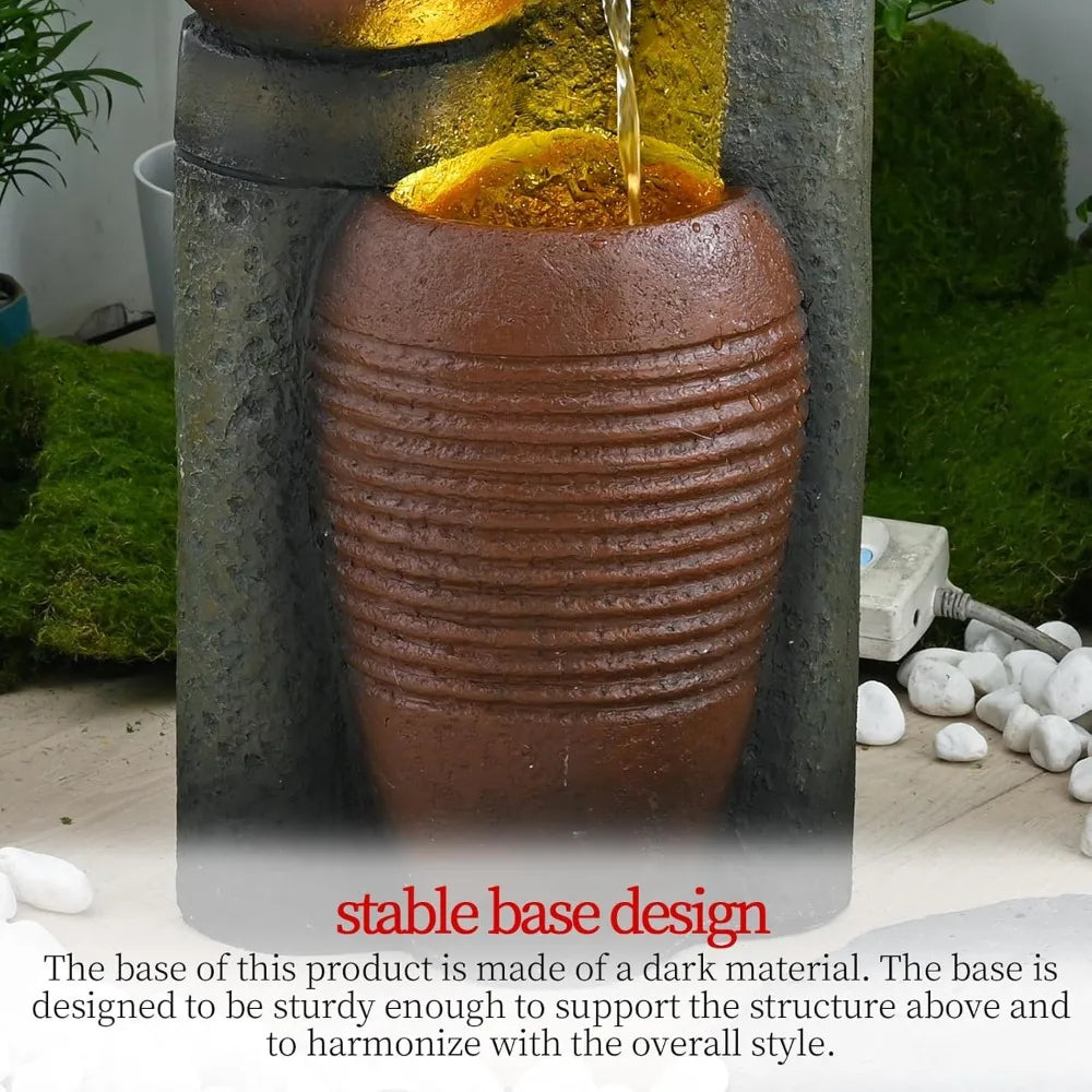 5 Tier Outdoor Water Fountain Decor For Garden Patio Porch