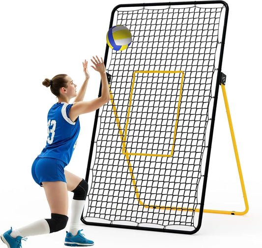 Adjustable 7x4 Ft Volleyball Rebounder Net for Bumping Spiking and Setting