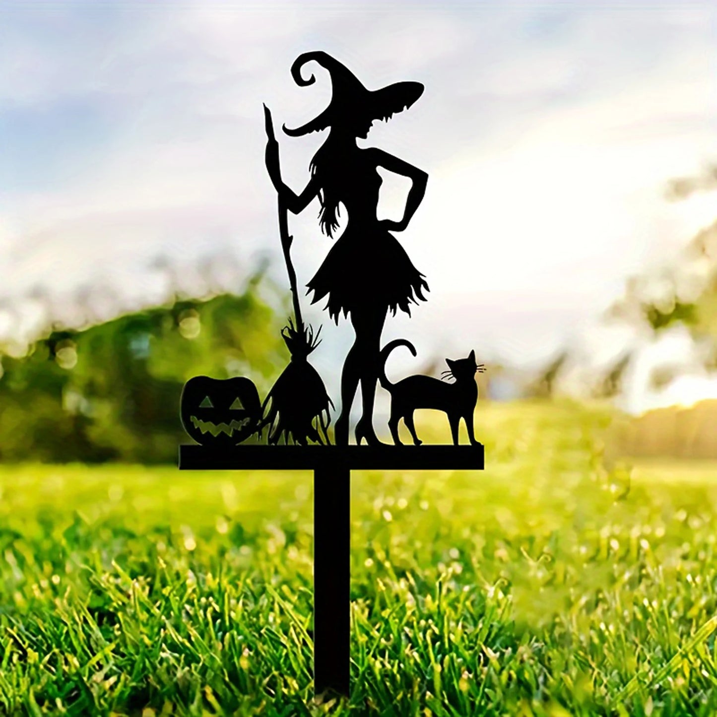 Spooky Halloween Yard Stake 2D Metal Ghost Holiday Garden Decoration Outdoor Party Favor for Haunted Fun