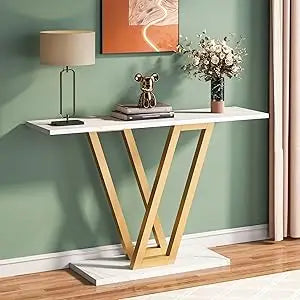 Industrial Rustic Brown Console Table 43 Inch Hallway Entryway Sofa Table