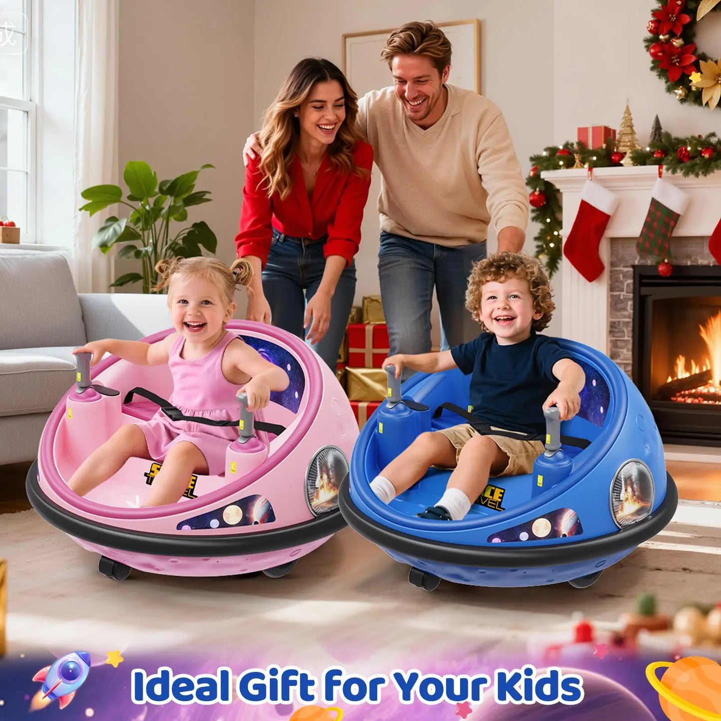 360 Degree Spin Kids Electric Bumper Car With Remote LED Lights Indoor Outdoor