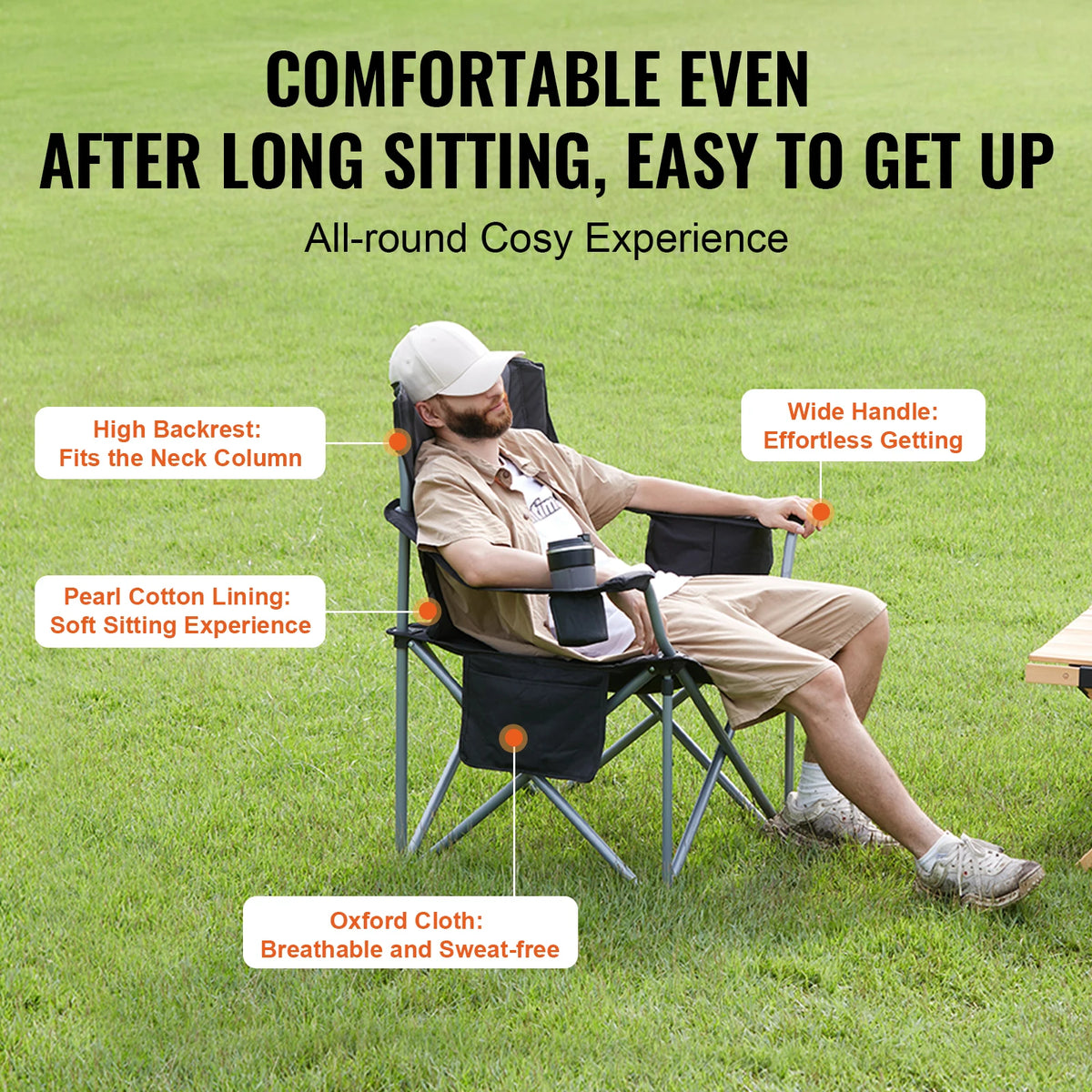 SucceBuy 350lb Outdoor Folding Camping Chair Ultralight Portable Seat