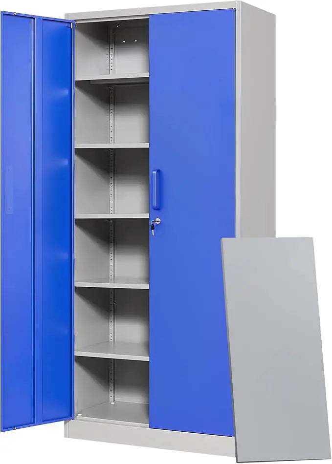Metal Garage Storage Cabinets With Lock Door And Adjustable Shelves For Home