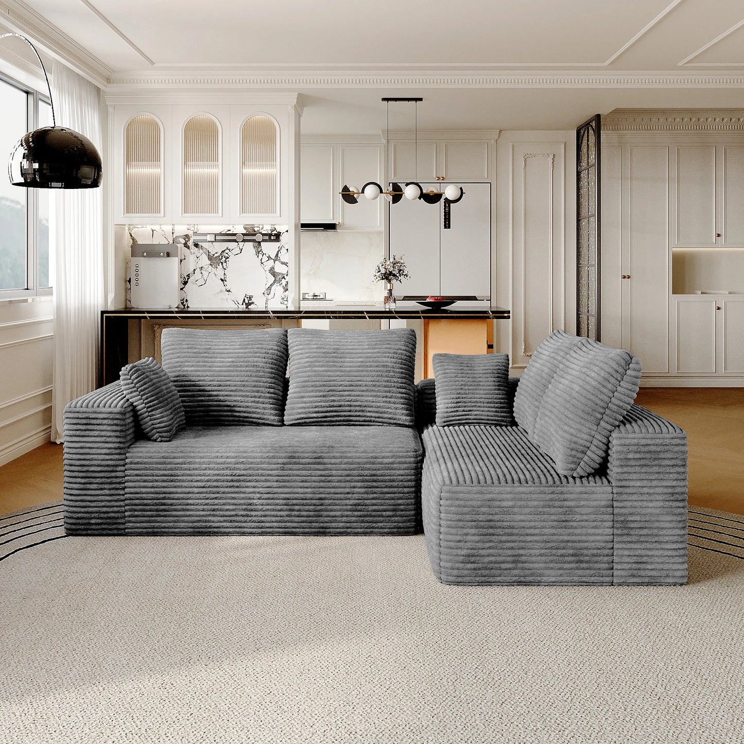 Sdorens 104 Inch Cloud Sectional Sofa With L Shape Chaise Living Room Bedroom