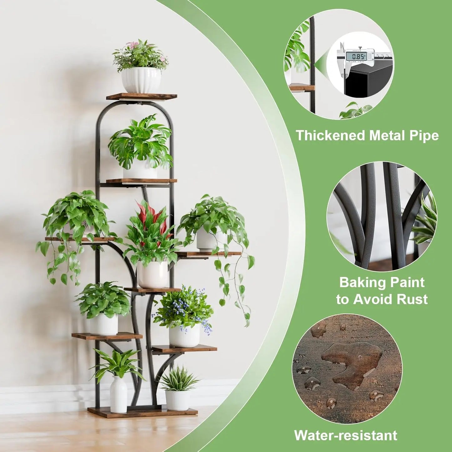 8 Tier Indoor Plant Stand With Grow Lights Tree Arch Design For Multiple Plants