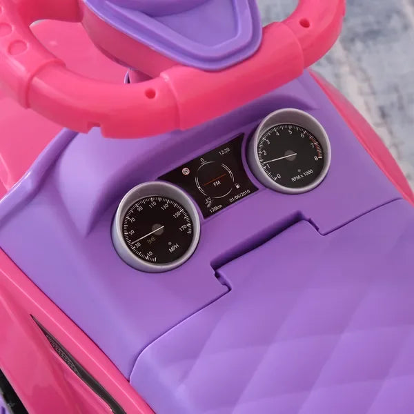 Pink Three In One Push Car For Toddlers Ride On With Horn Music Lights Safe Bar