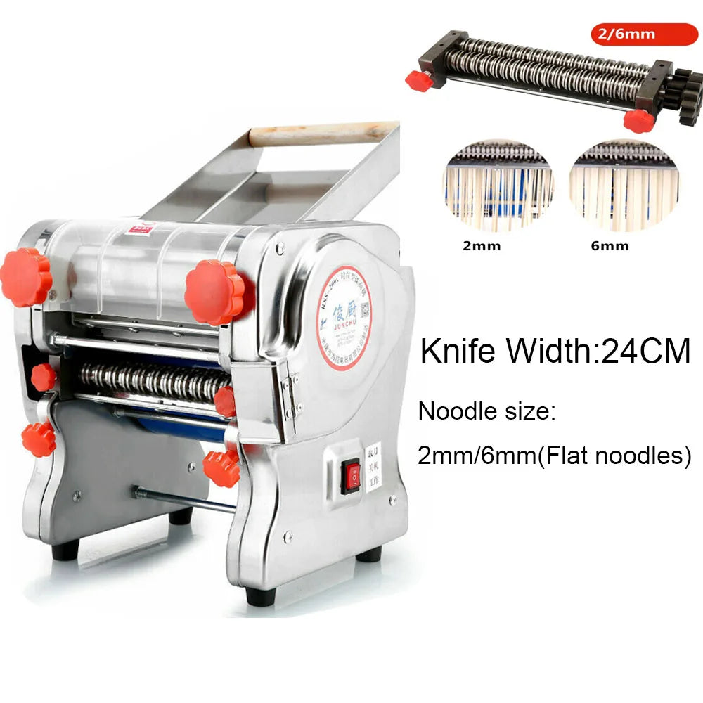 550W Electric Pasta Maker Noodle Machine Stainless Steel Dual Knife
