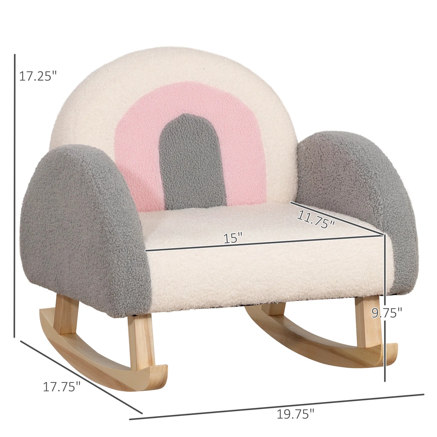 Rocking Toddle Sofa Chair Gray For Nursery Playroom And Bedroom