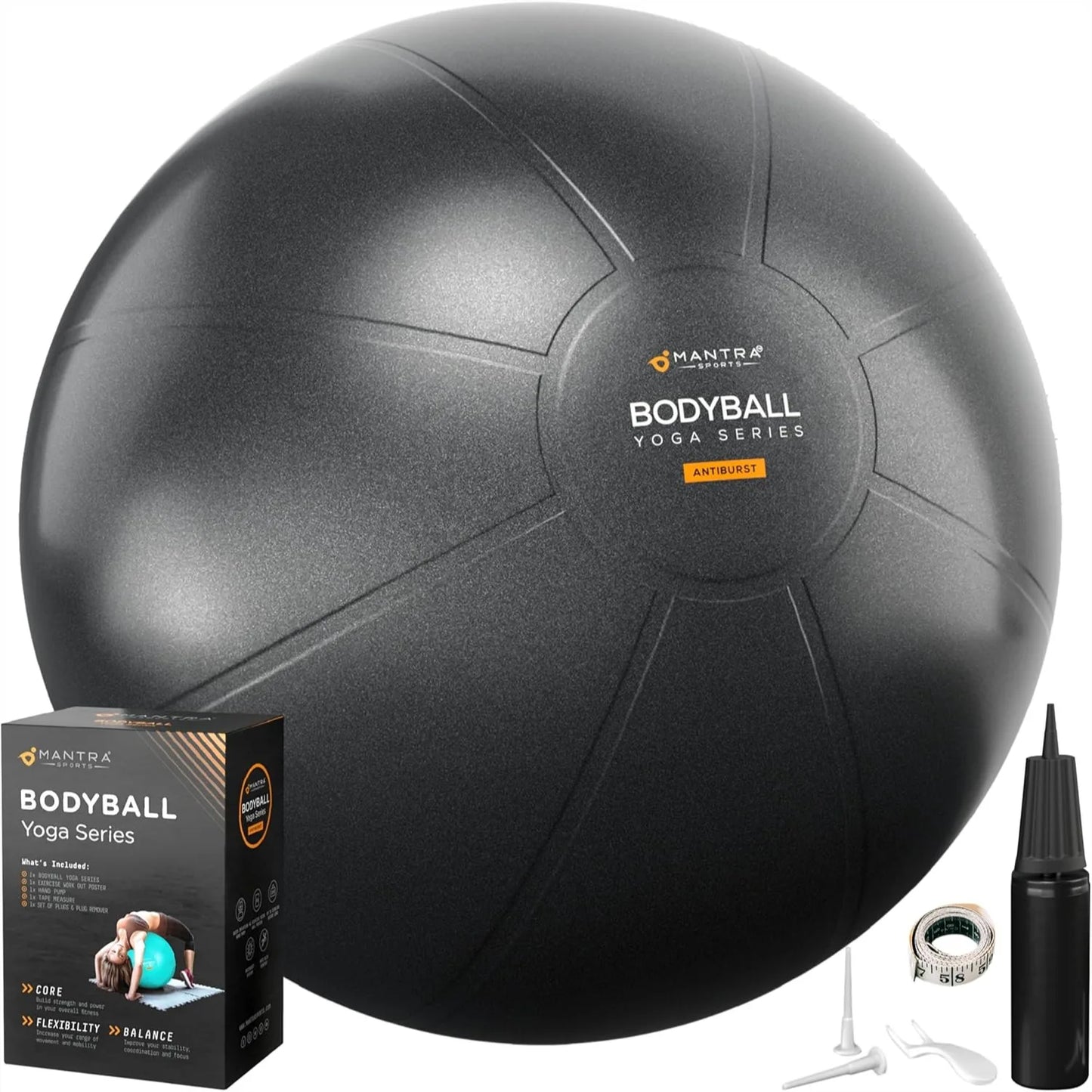 Anti Burst Exercise Ball for Yoga and Pilates with Pump 330 Pounds Capacity
