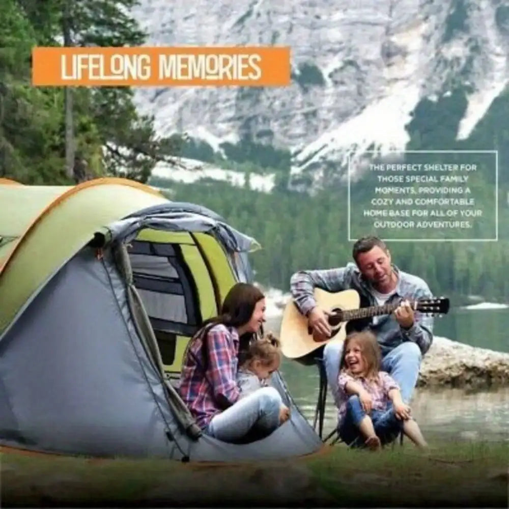 Camping Tent For Two With Two Doors Easy Pop Up Aluminum Poles UPF50 Waterproof