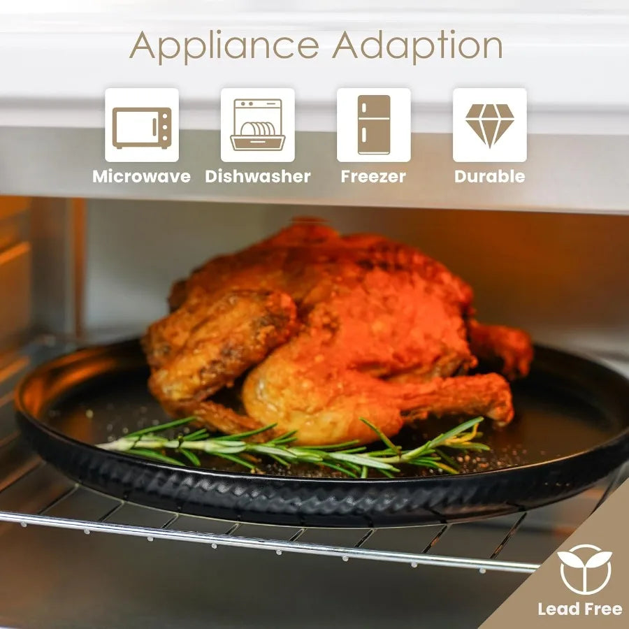 Matte Black Stoneware Dinnerware Set 12 Pieces Serves 4 Dishwasher Safe