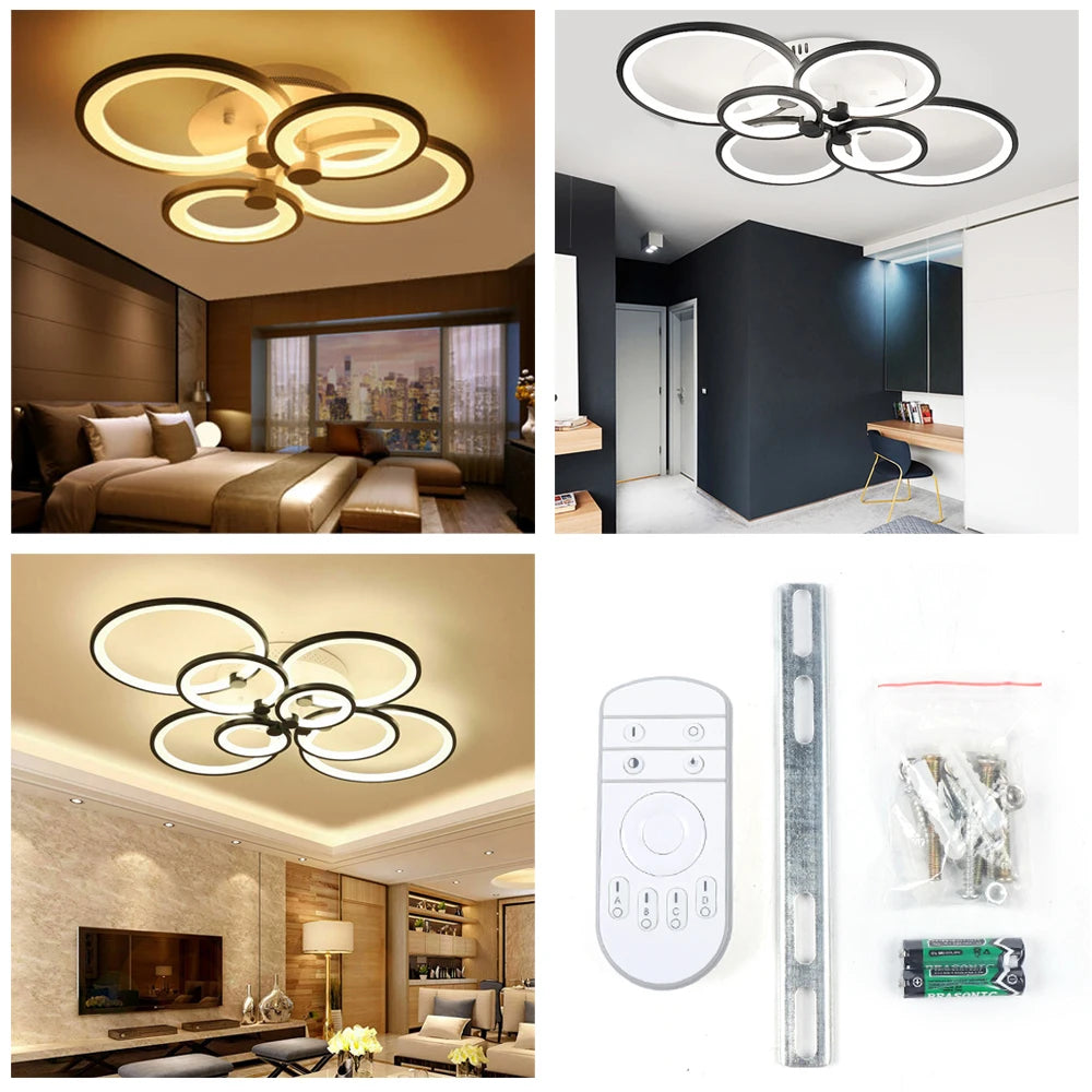 4 6 8 Heads Dimmable Acrylic LED Ceiling Light Flush Mount