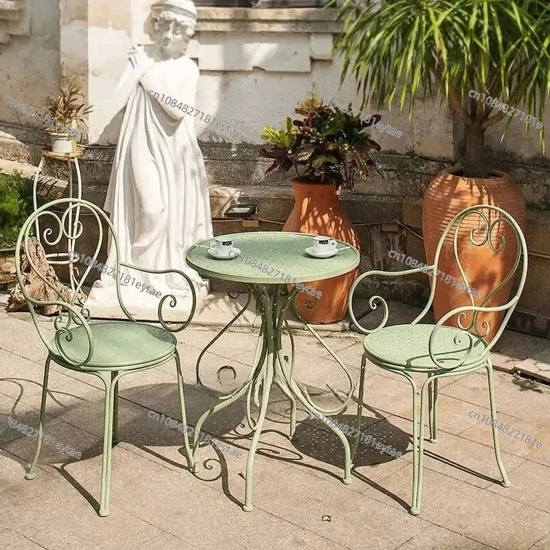 European Minimalist Iron Outdoor Garden Table And Chair Set