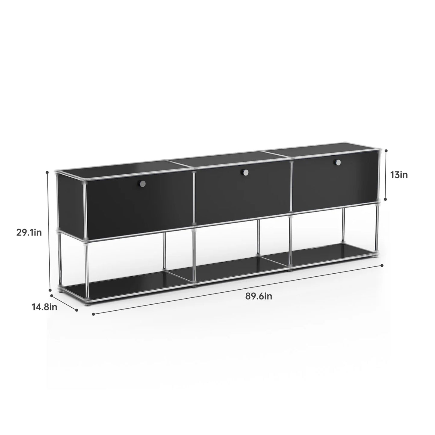 Modern Stainless Steel Storage Cabinet TV Stand Multi Shelf Organizer For Home