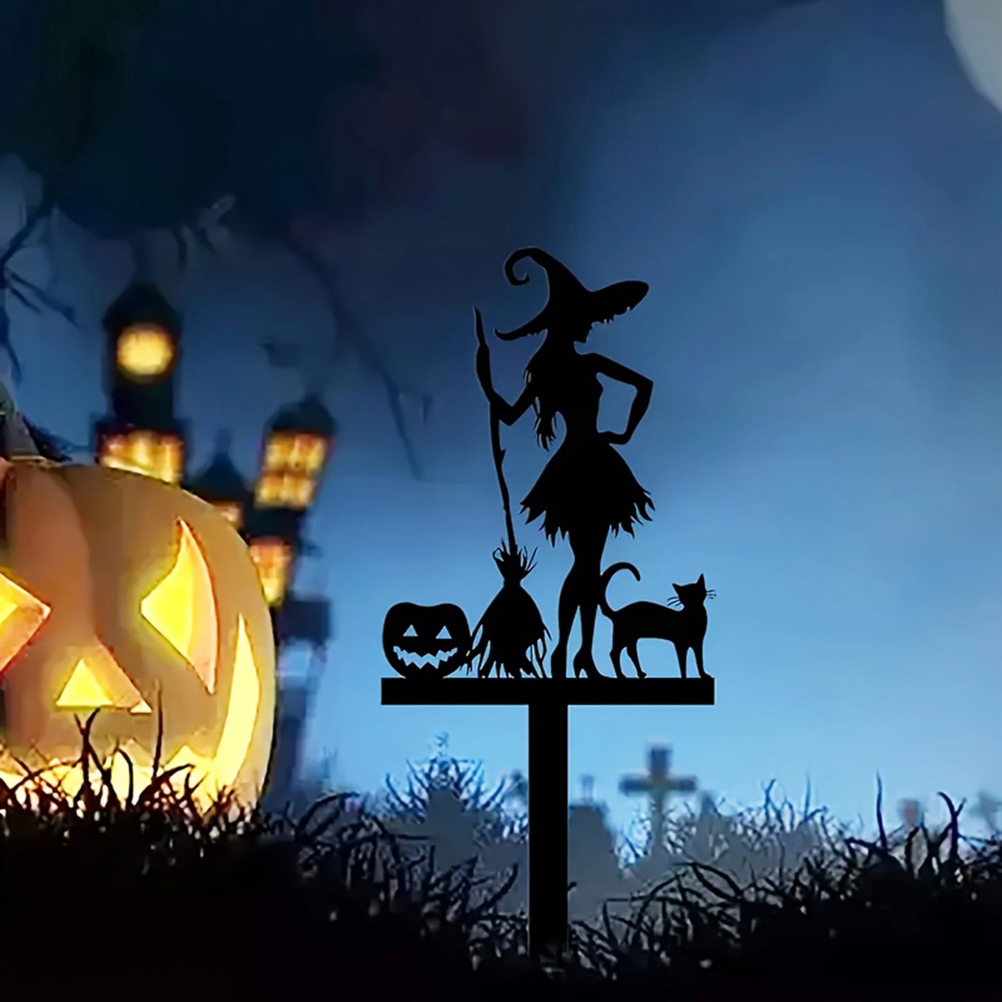 Spooky Halloween Yard Stake 2D Metal Ghost Holiday Garden Decoration Outdoor Party Favor for Haunted Fun