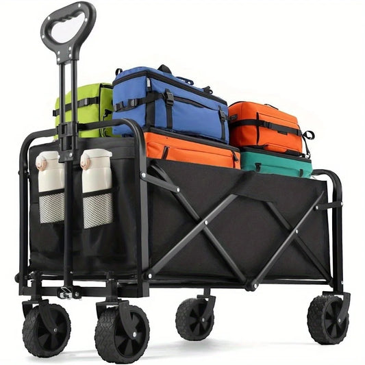 Heavy Duty Foldable Wagon Cart With All Terrain Wheels For Groceries And Beach