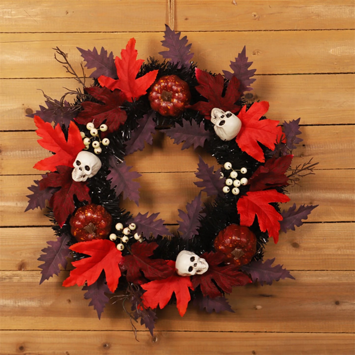 Spooky Halloween Wreath Festive Indoor Decorative Garland for Front Door Halloween Party Favor and Holiday Decoration