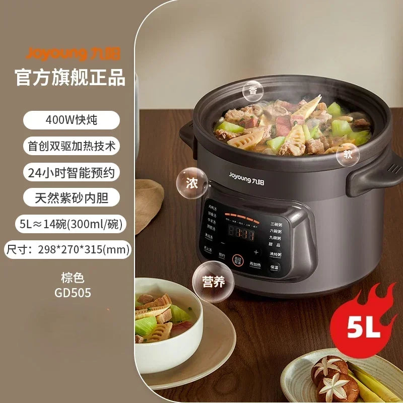 220V Fully Automatic Electric Stew Pot Ceramic Soup Pot Household Purple Clay Stew Cup  Cooking Home Appliances for Kitchen DD