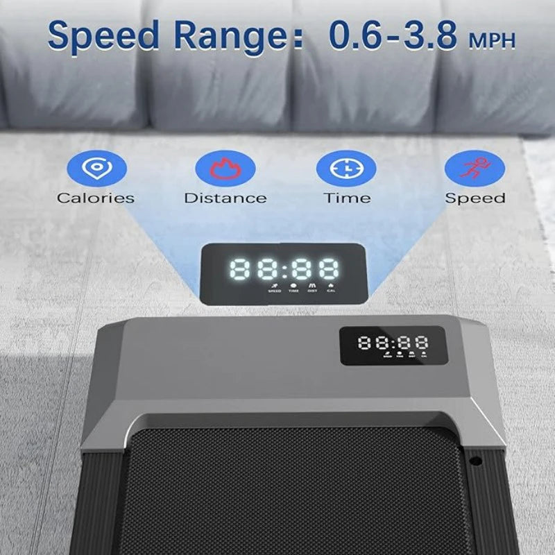 300lbs Capacity Home Treadmill 2.5HP 2 In 1 Walking Running Machine LCD Display