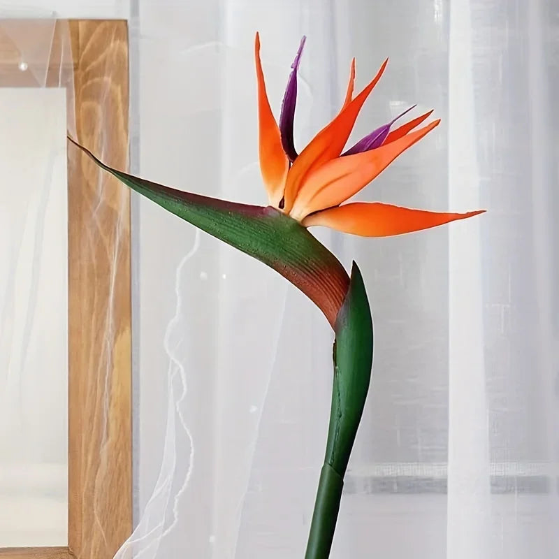 3 Piece Artificial Bird Of Paradise Flowers 24 Inch Long Stems For Home Decor
