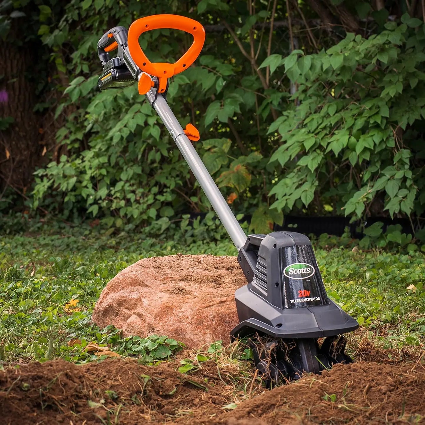 20V Cordless Garden Tiller 7.5 Inch Width with 2Ah Battery and Fast Charger