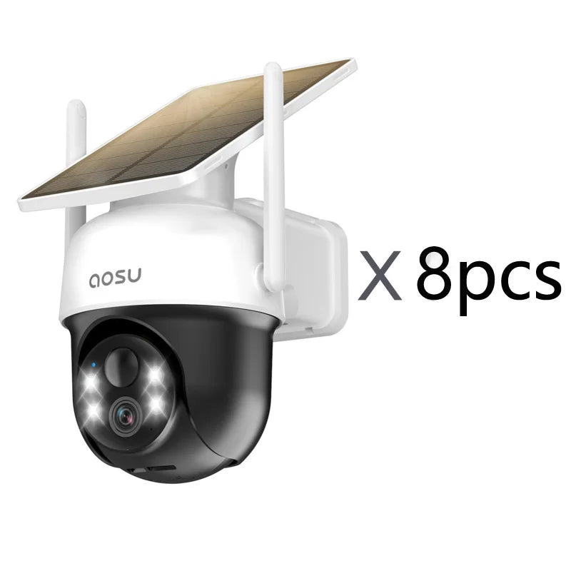 Renewed AOSU 3MP Solar Security Camera 5000mAh Battery Two Way Audio PTZ