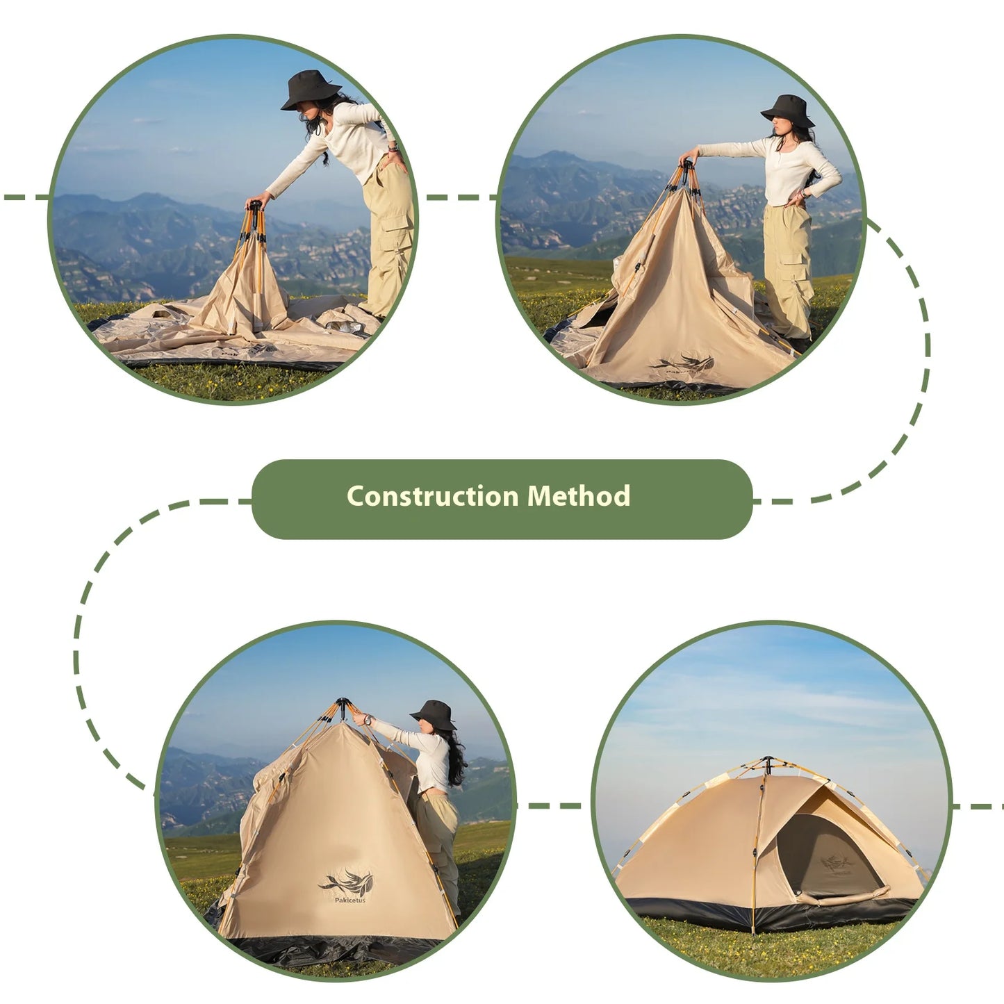 Pakicetus Instant Golden Tent Portable 3 4 Person Beach And Camping Shelter