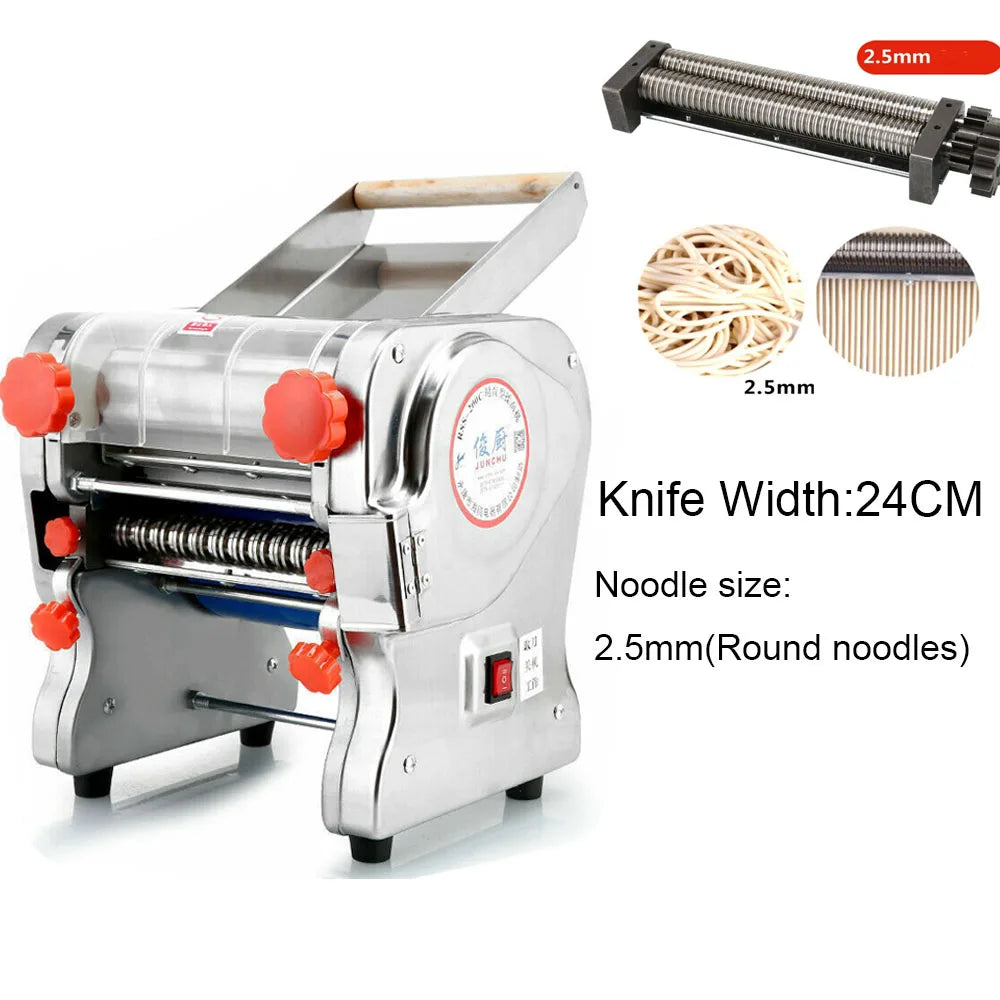 550W Electric Pasta Maker Noodle Machine Stainless Steel Dual Knife