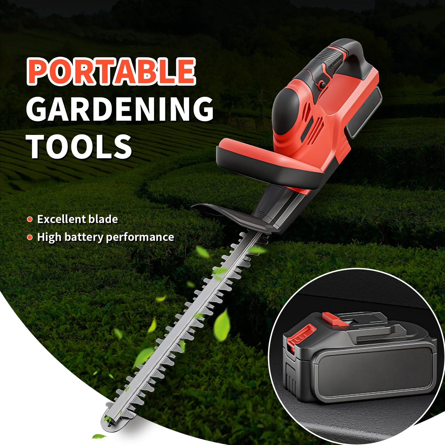 Cordless Hedge Trimmer 22-Inch Electric with 3.0Ah Battery Charger Bush Trimmers Grass Shears Handhel for Yard Garden Lawn Care