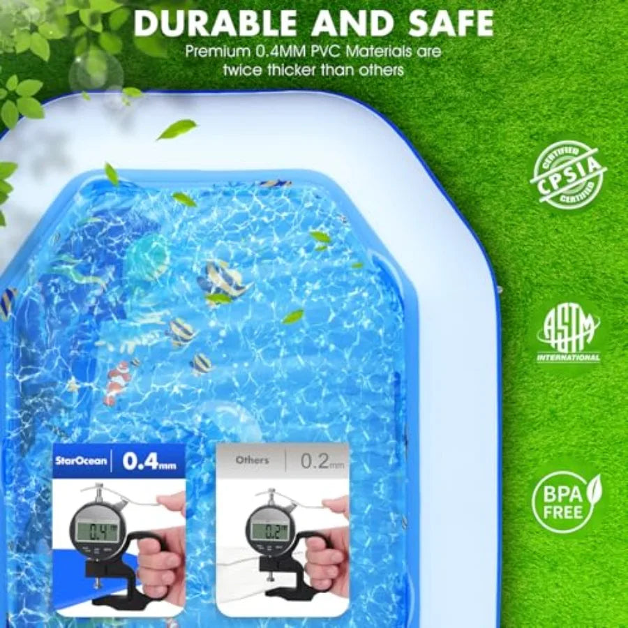 Large Inflatable Swimming Pool For Adults With Canopy And Backrest And Seats