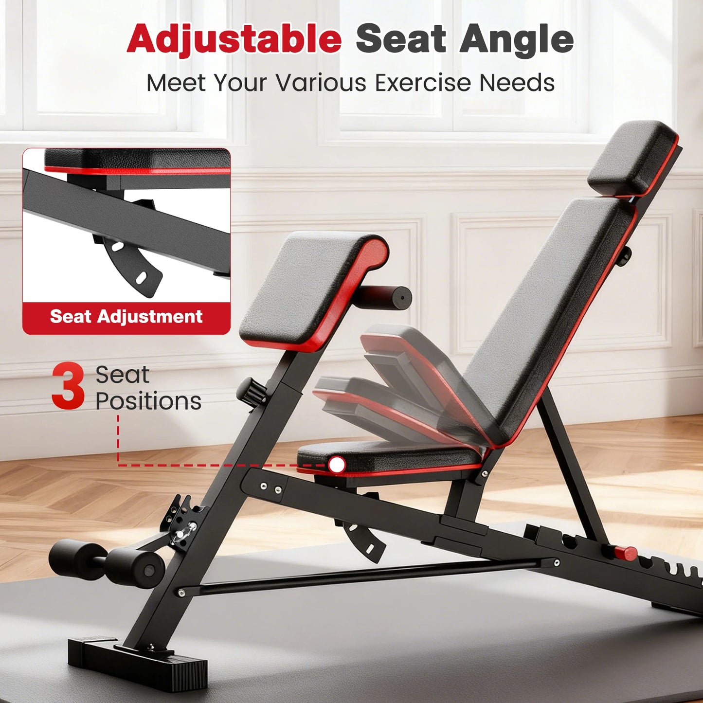 Foldable Adjustable Dumbbell Bench Roman Chair For Home Gym And Weightlifting