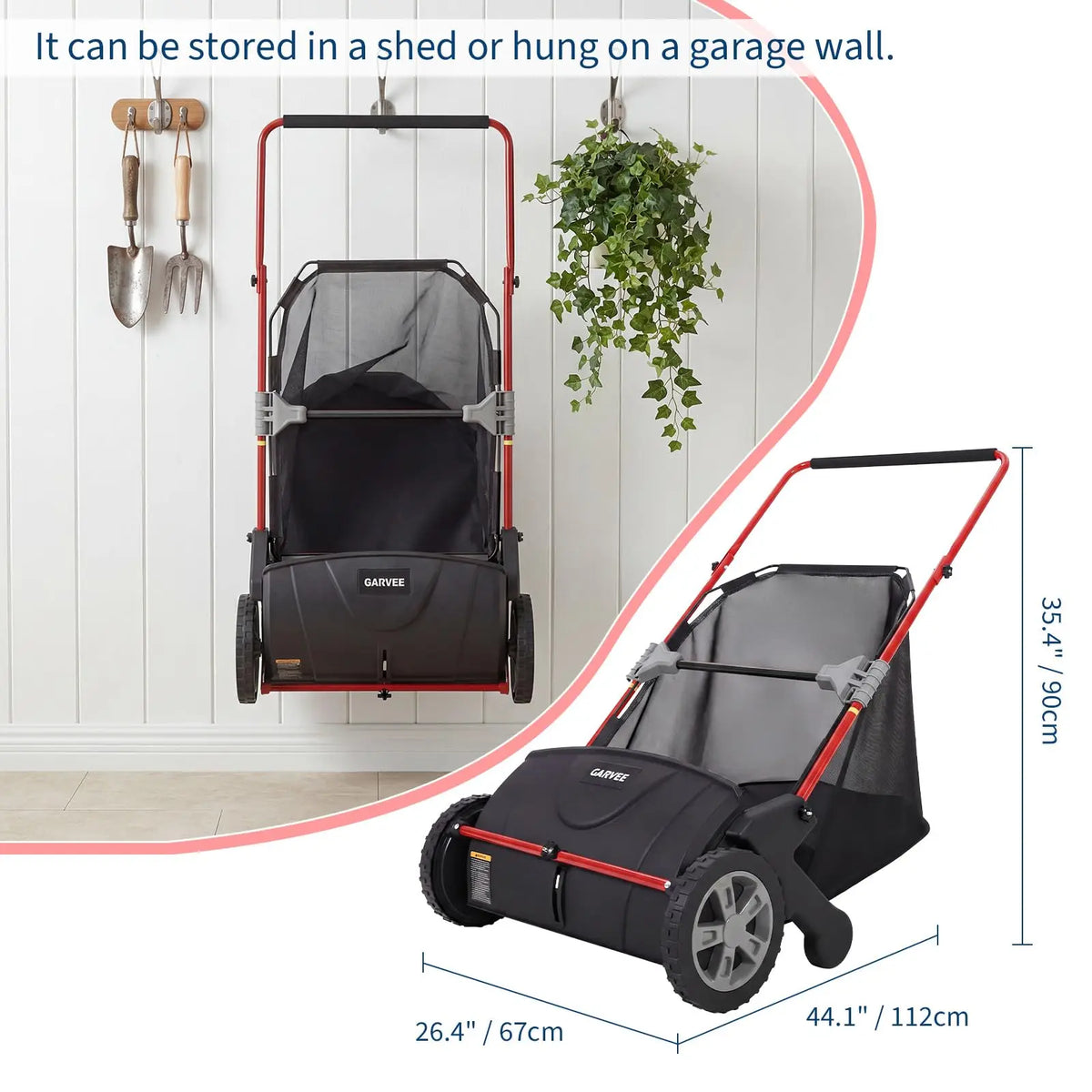 21 Inch Push Lawn Sweeper Manual Yard Leaf Grass Collector