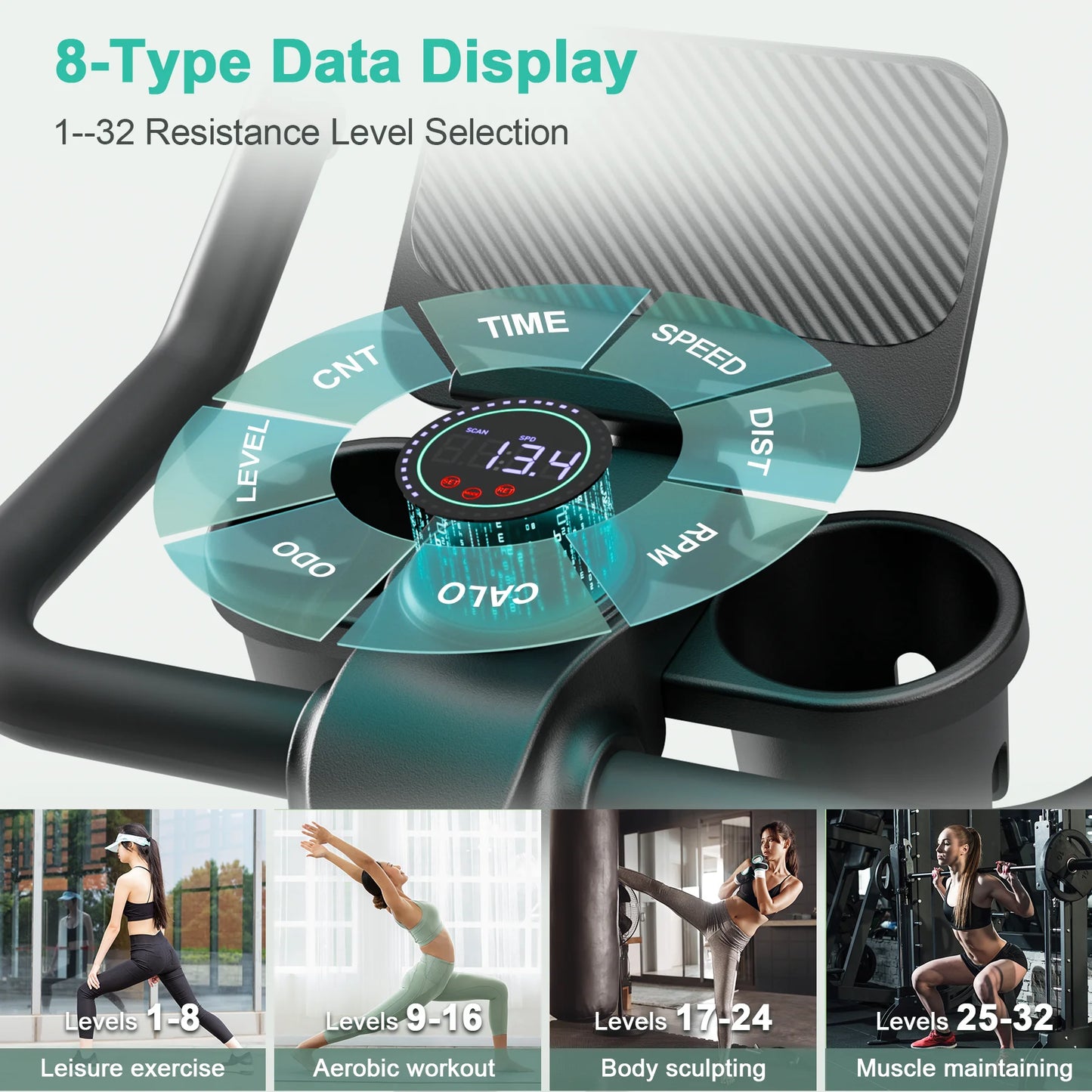 Superun Exercise Bike 32 Level Magnetic Resistance Low Noise For Home Use