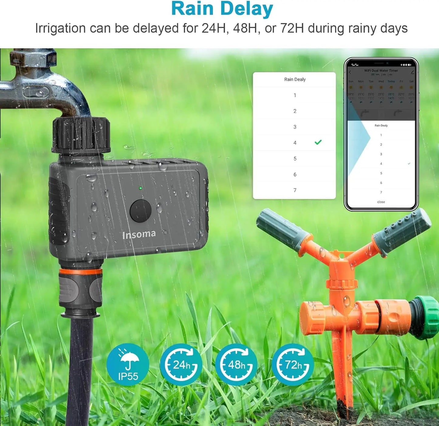 Insoma WiFi Automatic Sprinkler Timer Garden Smart Irrigation With Alexa