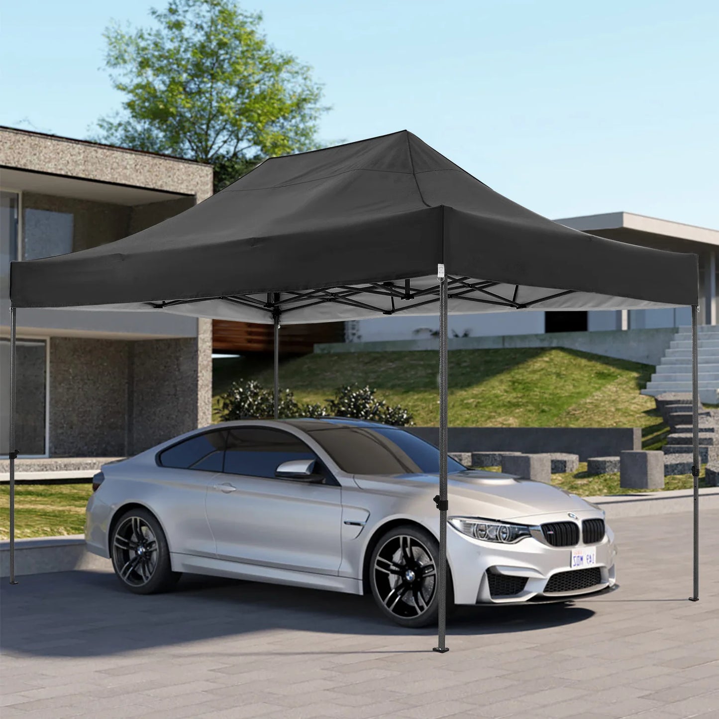 10x15 Heavy Duty Pop Up Canopy Tent With Four Sidewalls