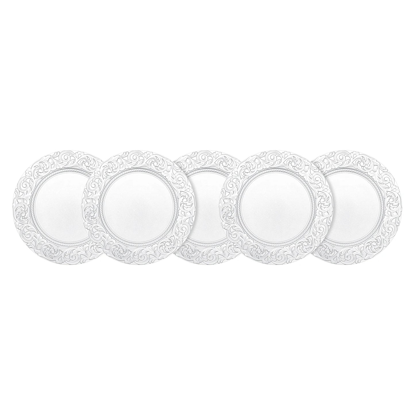 100Pcs 13 Inch Round Charger Plates Set For Wedding Party Silver Green