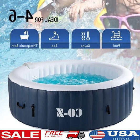 Inflatable Round Spa Hot Tub For 6 Adults With 130 Jets