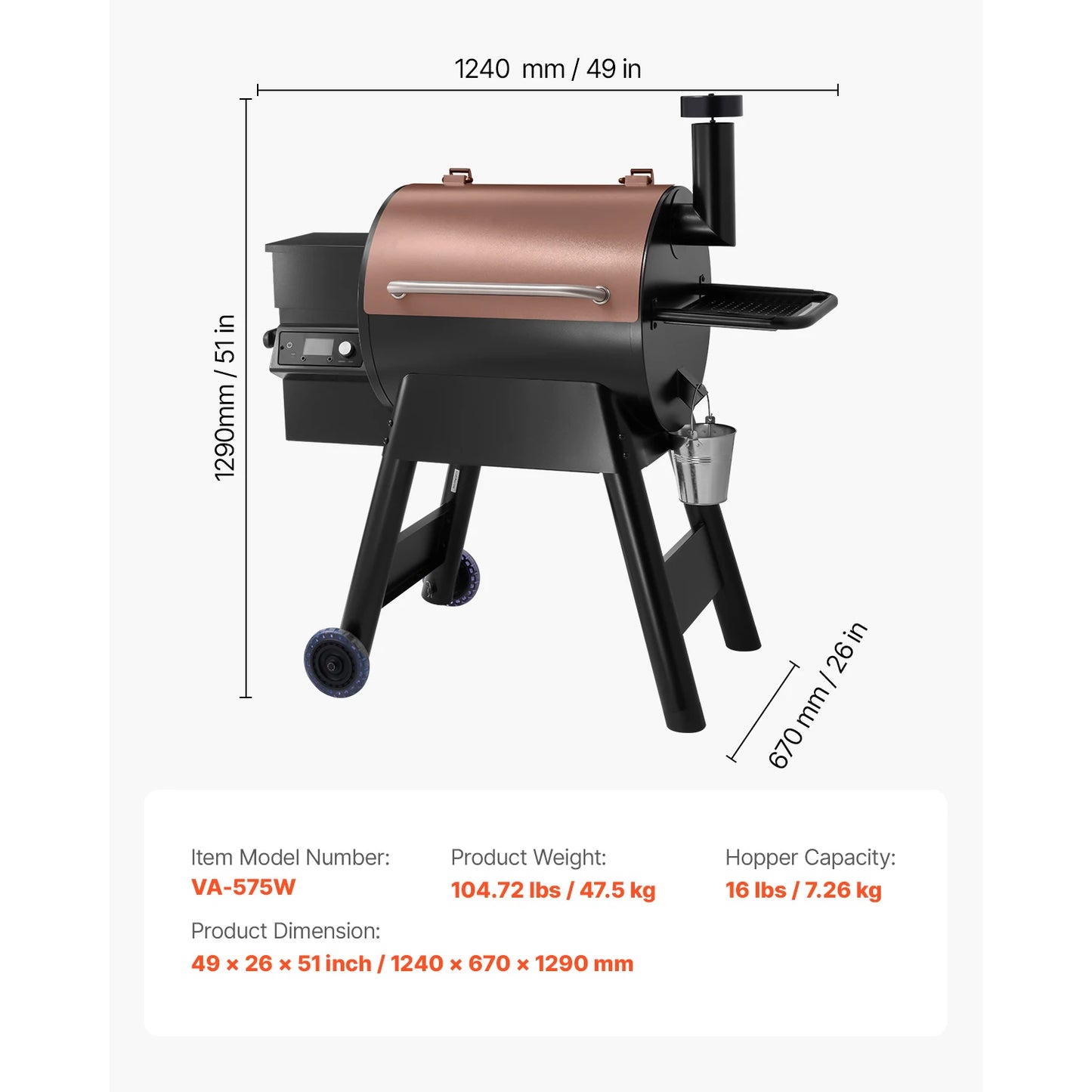 SucceBuy Wood Pellet Grill Smoker With WiFi App Control For Outdoor Cooking