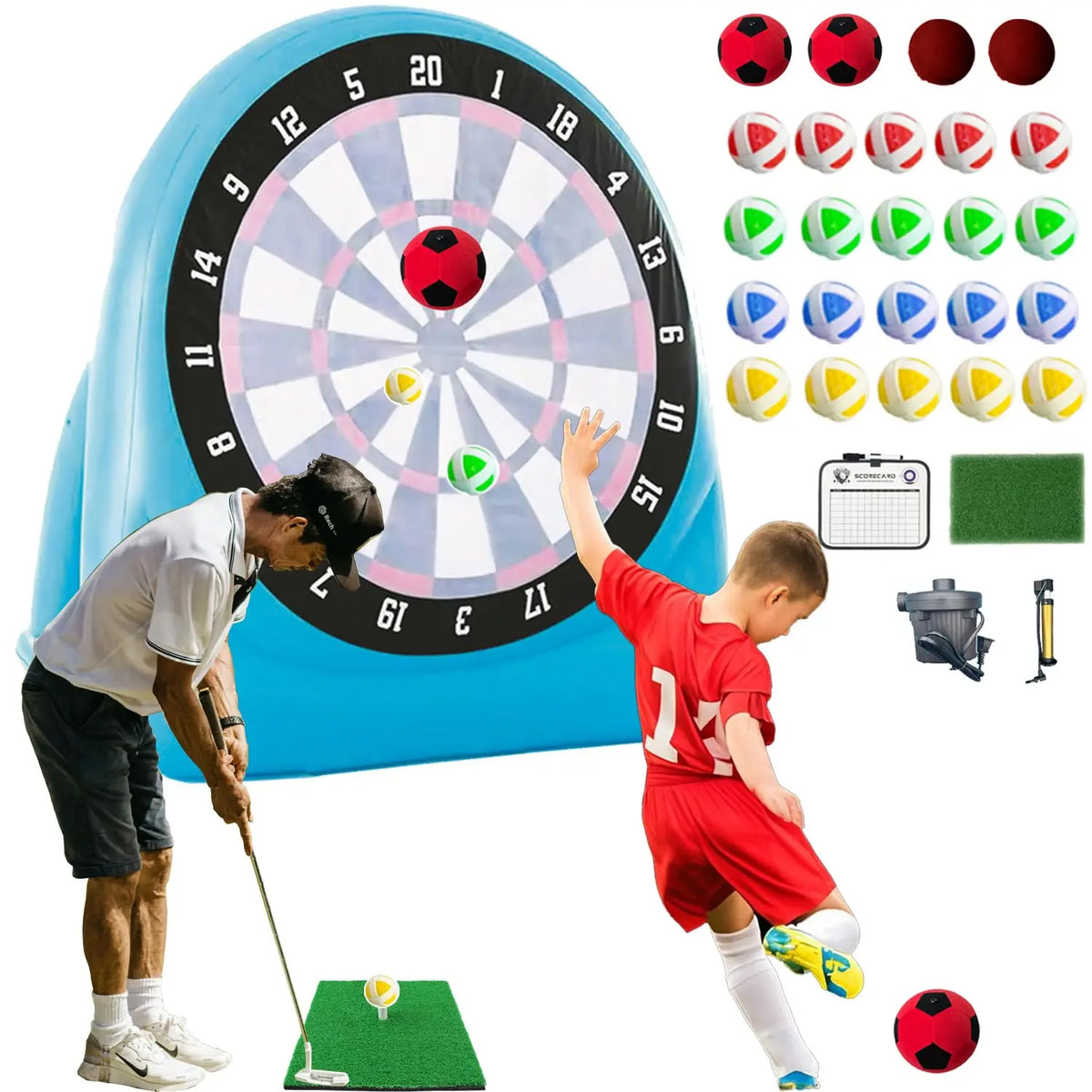 6Ft Inflatable Dartboards Pvc Soccer Target Darts Outdoor Yard Lawn Game