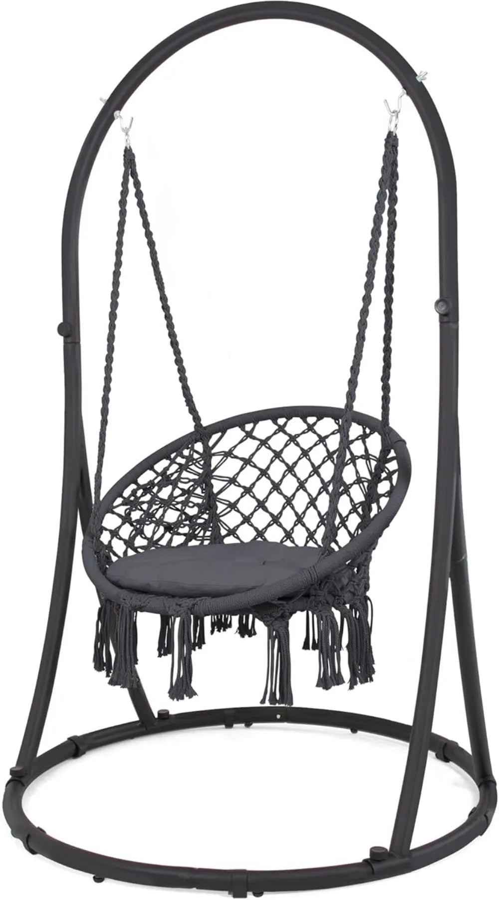 Indoor Outdoor Hammock Swing Chair With Stand 330 Lbs Capacity Grey