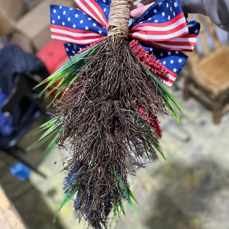 Patriotic Front Door Wreath 4th July Red White Blue Independence Day