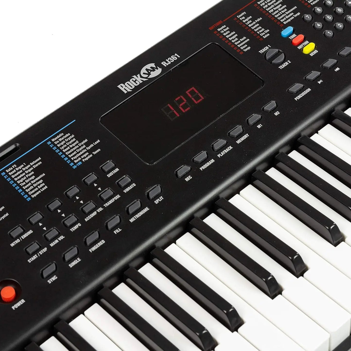 61 Key Keyboard Piano With LED Display And Keynote Stickers For Beginners
