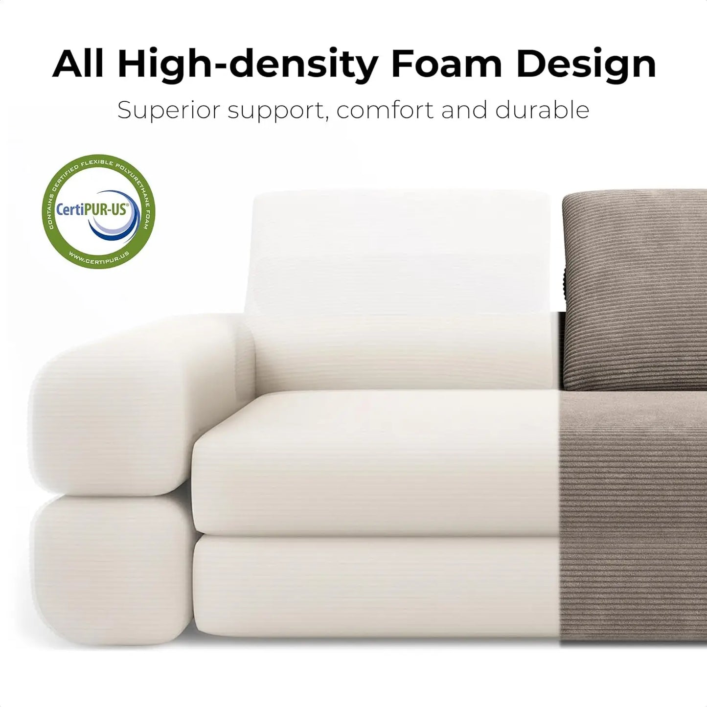 LIKIMIO Convertible Sleeper Sofa 3 In 1 Corduroy Green