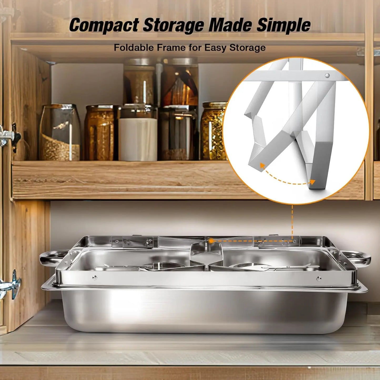 8 Qt Chafing Dish Buffet Set Stainless Steel With Lids Holders 2 4 6 Pack