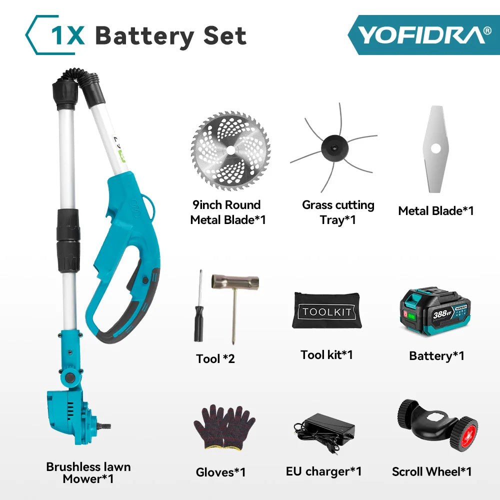 Yofidra 1500W Electric Lawn Mower Makita Battery Cutter