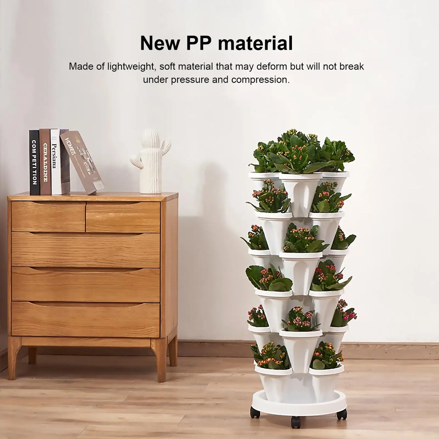 Stackable Vertical Planter Pots For Garden Strawberry Plants