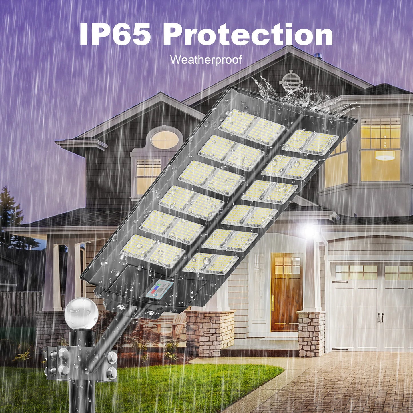2 Pack 5000W Solar Street Lights Outdoor With Motion Sensor And Remote Control